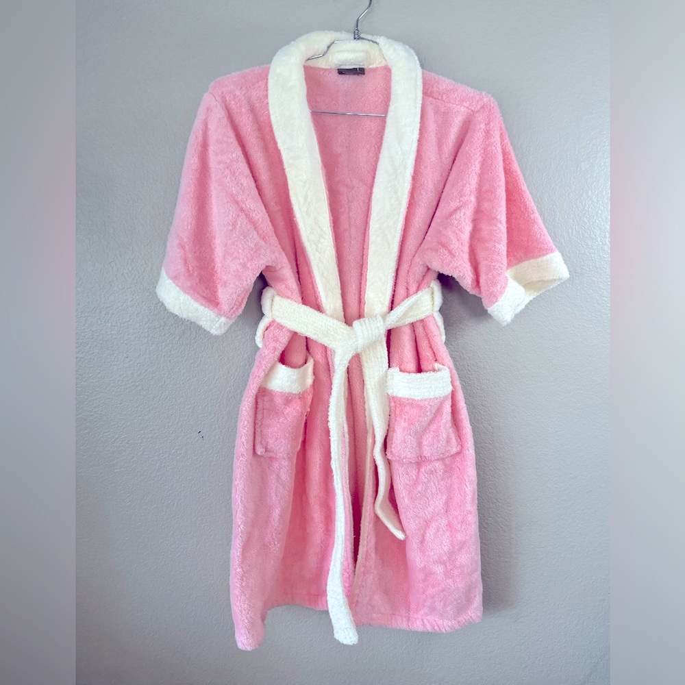 Luxurious Pink and White Women's Robe